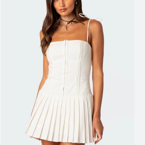 Edikted Perri Pleated Corset Mini Dress- Size Small - Picture 1 of 8